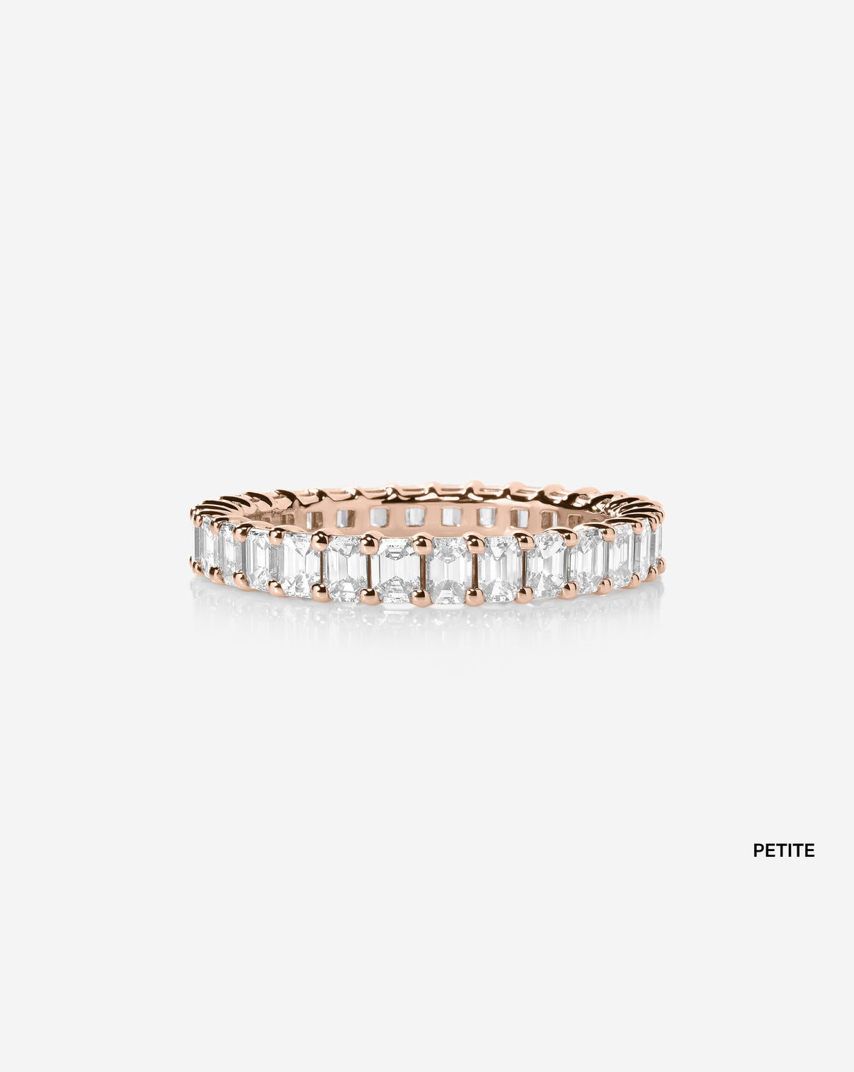 petite wedding band against white background 14k Rose Gold