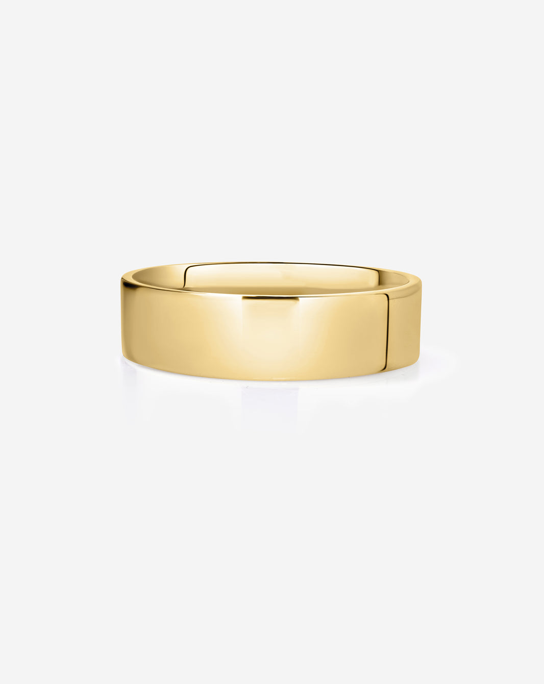 5mm 14k yellow gold flat wedding band white background
