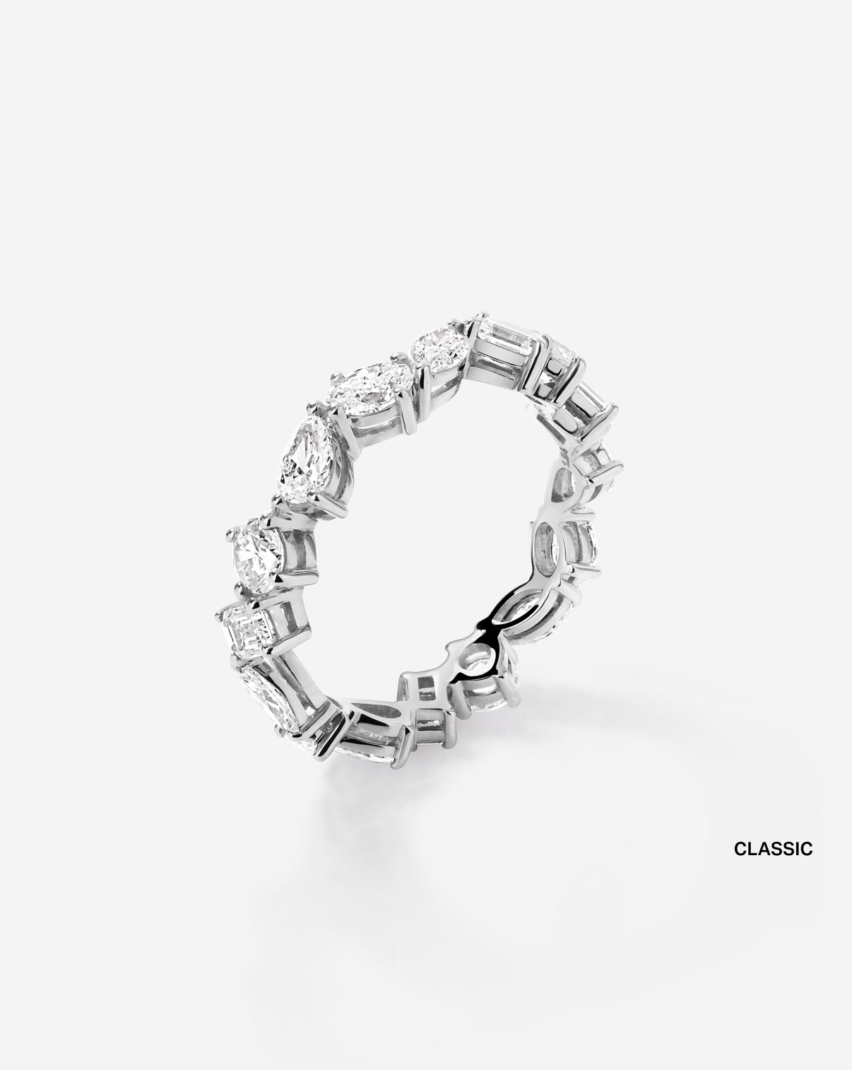 Mixed Shape Eternity Band classic
platinum side view
