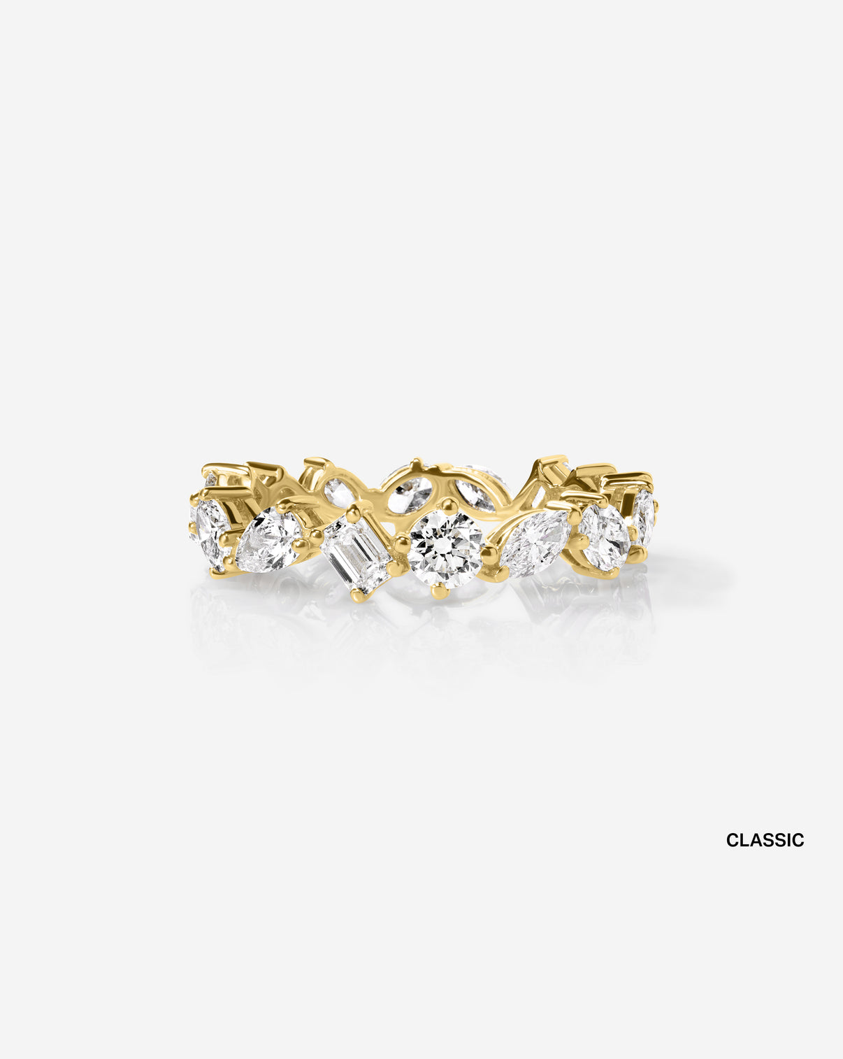 Mixed Shape Eternity Band classic
14k yellow gold front view