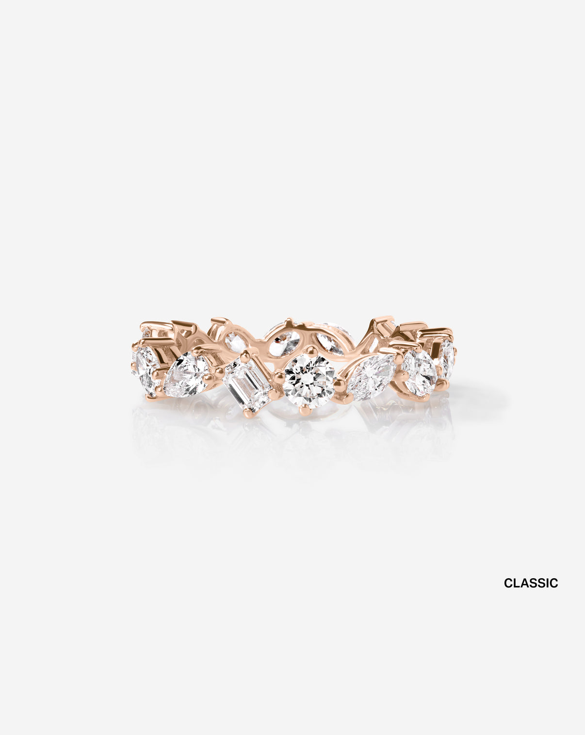 Mixed Shape Eternity Band classic
14k rose gold front view