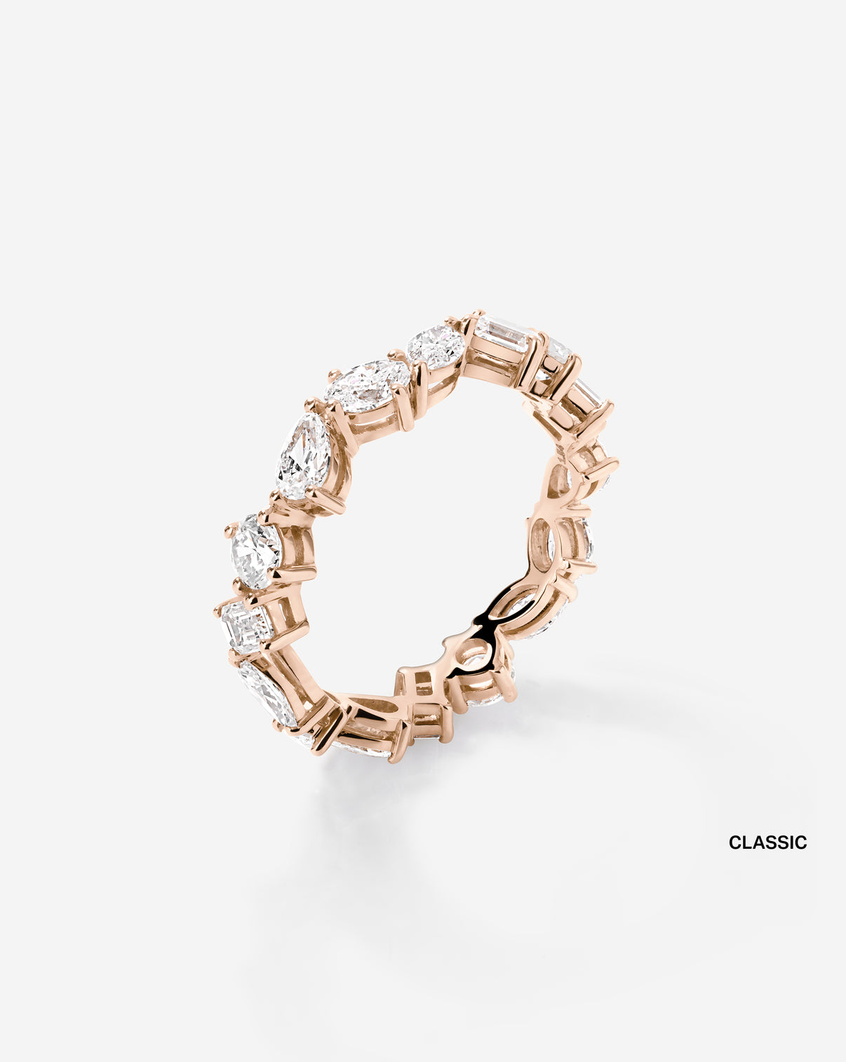 Mixed Shape Eternity Band classic
14k rose gold side view