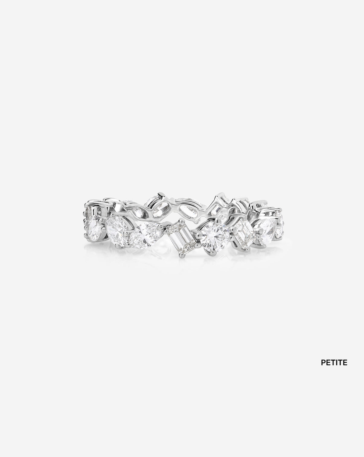 Mixed Shape Eternity Band petite
platinum front view