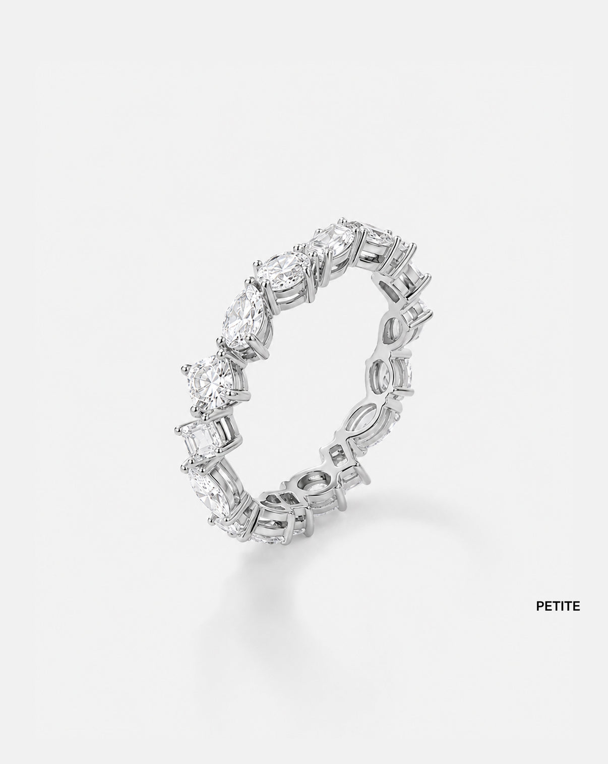 Mixed Shape Eternity Band petite
platinum side view