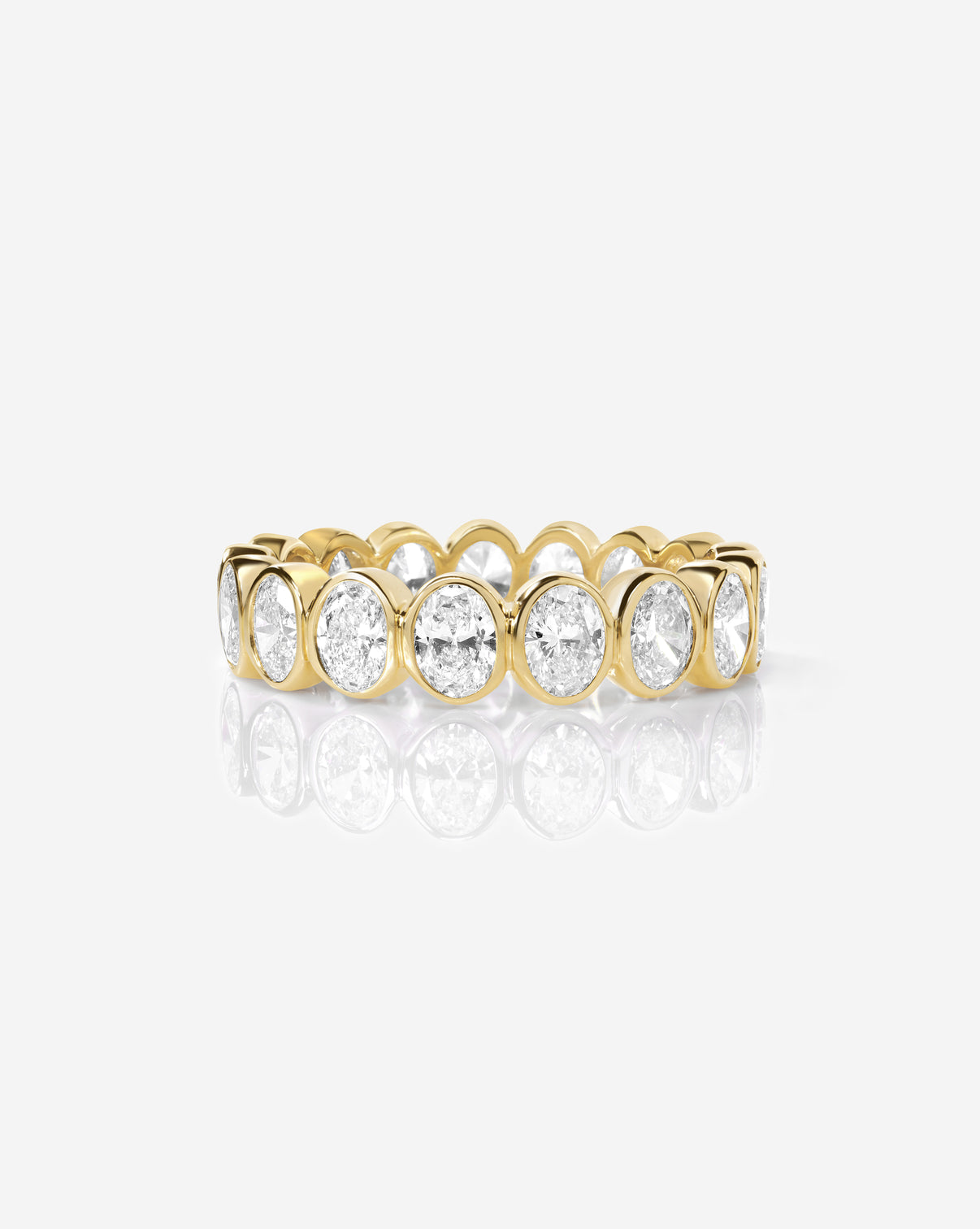 classic oval bezel on white background