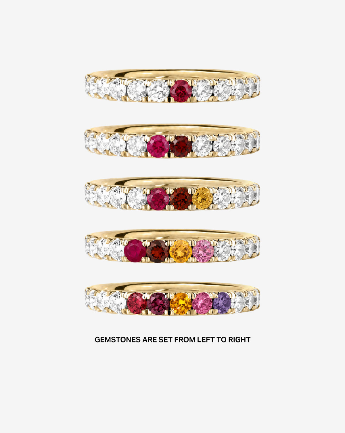 Personalized Perfect Pavé Diamond Ring stone count comparison chart in 14k Yellow Gold