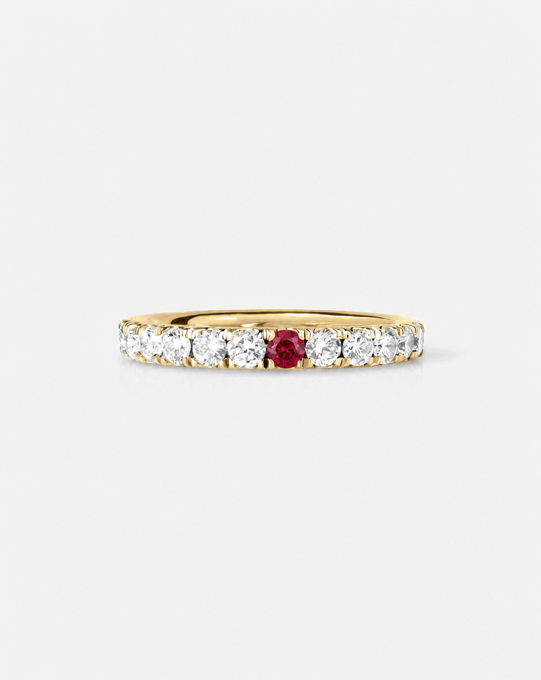 2.5 mm Personalized Perfect Pavé Diamond Ring 14k Yellow Gold GIF