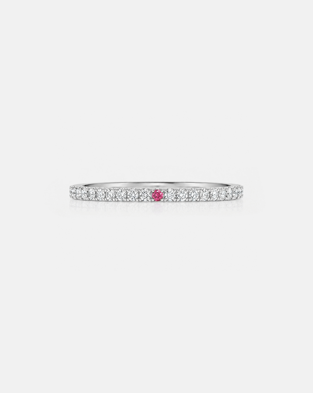 1.3 mm Personalized Perfect Pavé Diamond Ring platinum showing up to 5 birthstones GIF