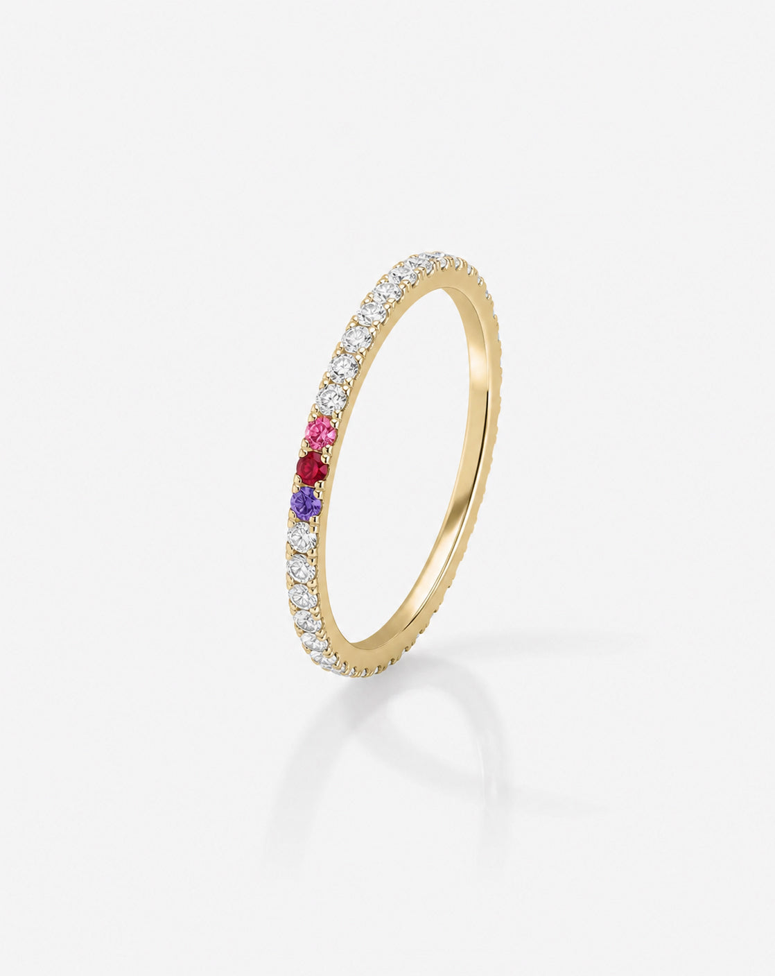 Personalized Perfect Pavé Diamond Ring in 14k Yellow Gold product still side angle