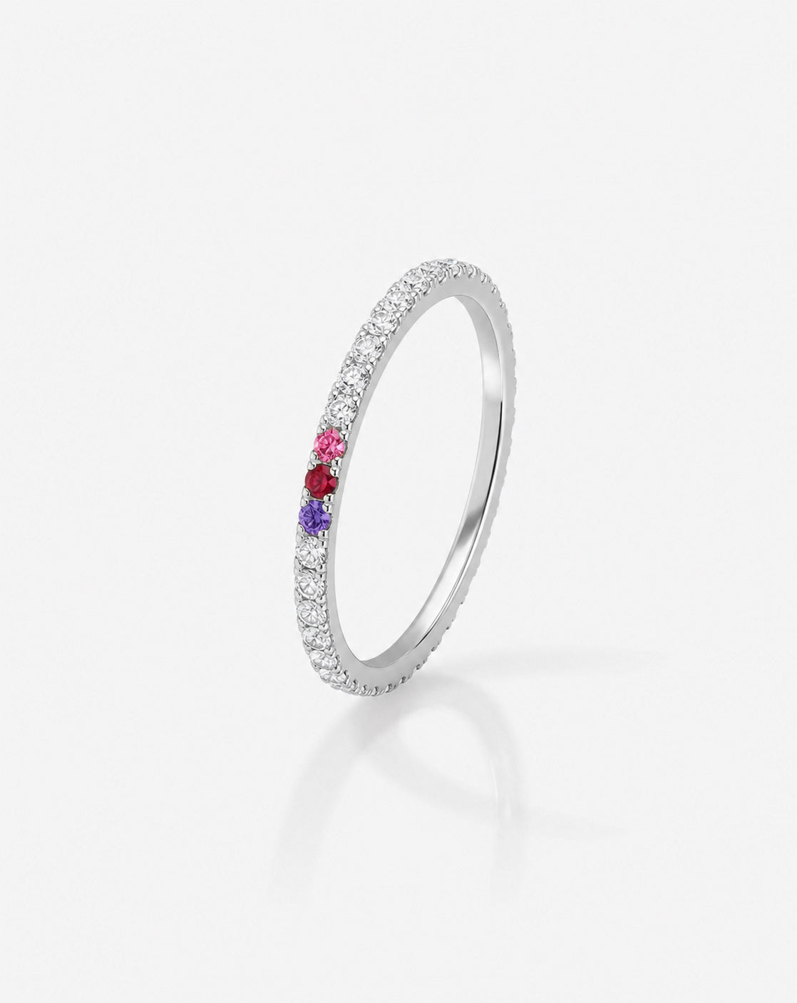 1.3 mm Personalized Perfect Pavé Diamond Ring side view platinum