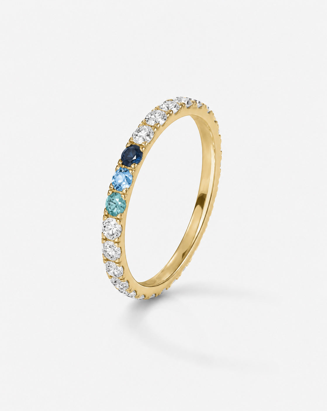1.9 Personalized Perfect Pavé Diamond Ring in 14k Yellow Gold product still side angle