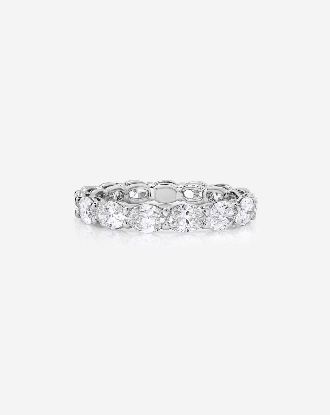 Bridal Wedding Bands Platinum / 3 Sideways Oval Eternity Band