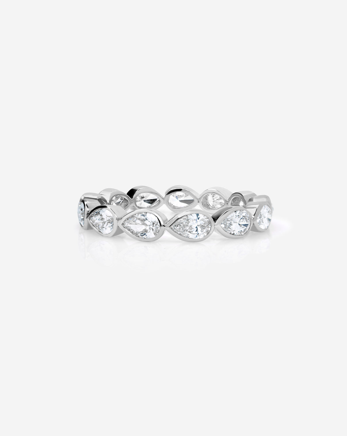 Sideways Pear Diamond Eternity Band platinum