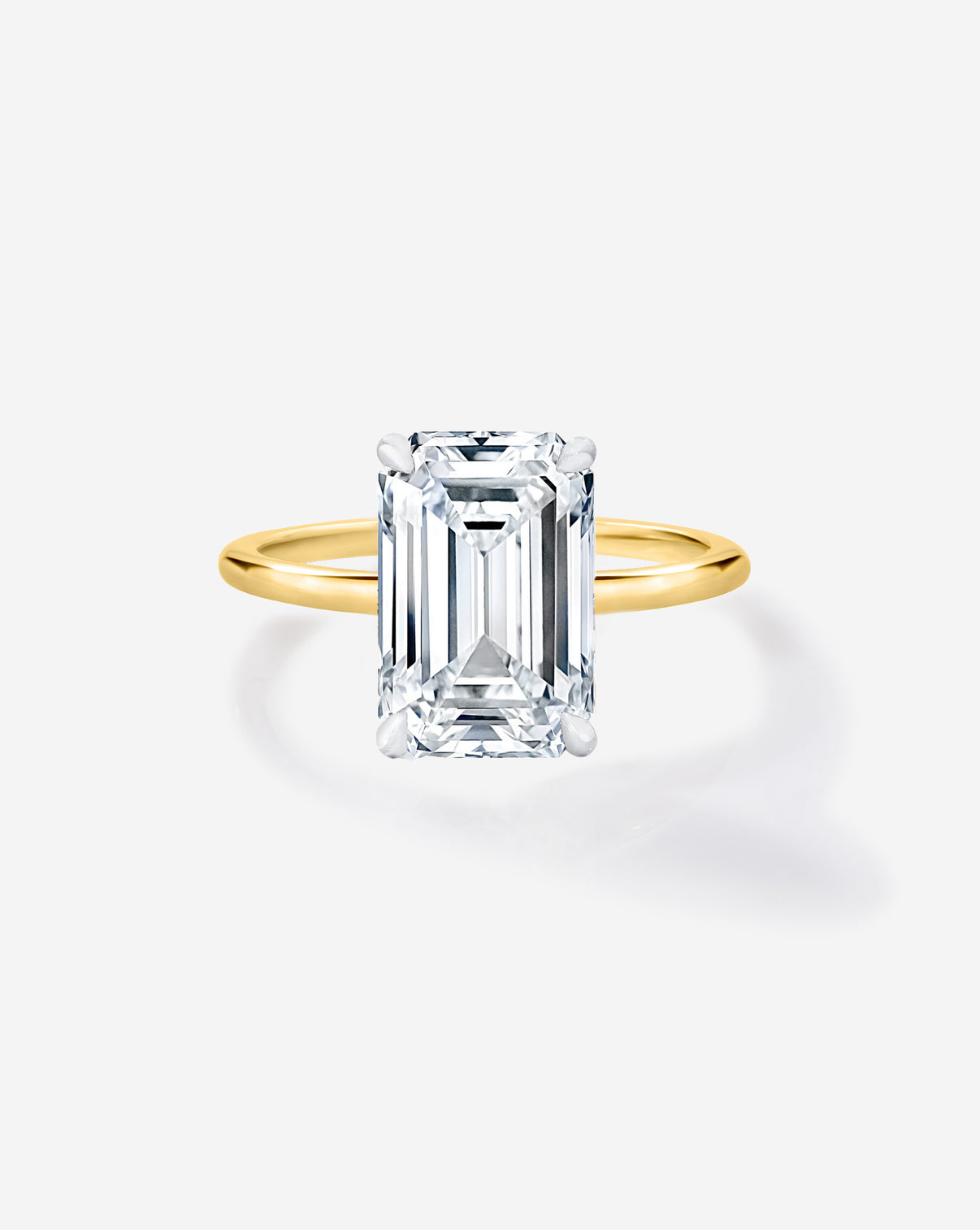 Ring Concierge Engagement Rings | 2 carat Emerald Diamond Ring in Yellow Gold Whisper Thin