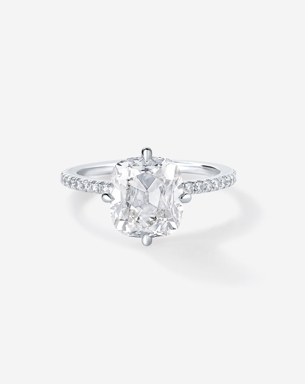 2 carat Old Mine Natural Diamond Engagement Ring in Platinum Whisper Thin® Pavé Hidden Halo