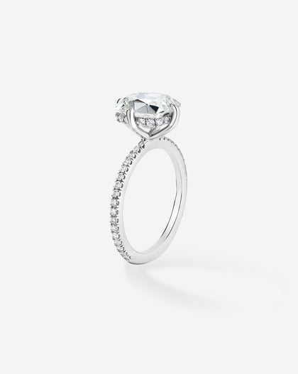 2 carat Old Mine Natural Diamond Engagement Ring in Platinum Whisper Thin® Pavé Hidden Halo side view