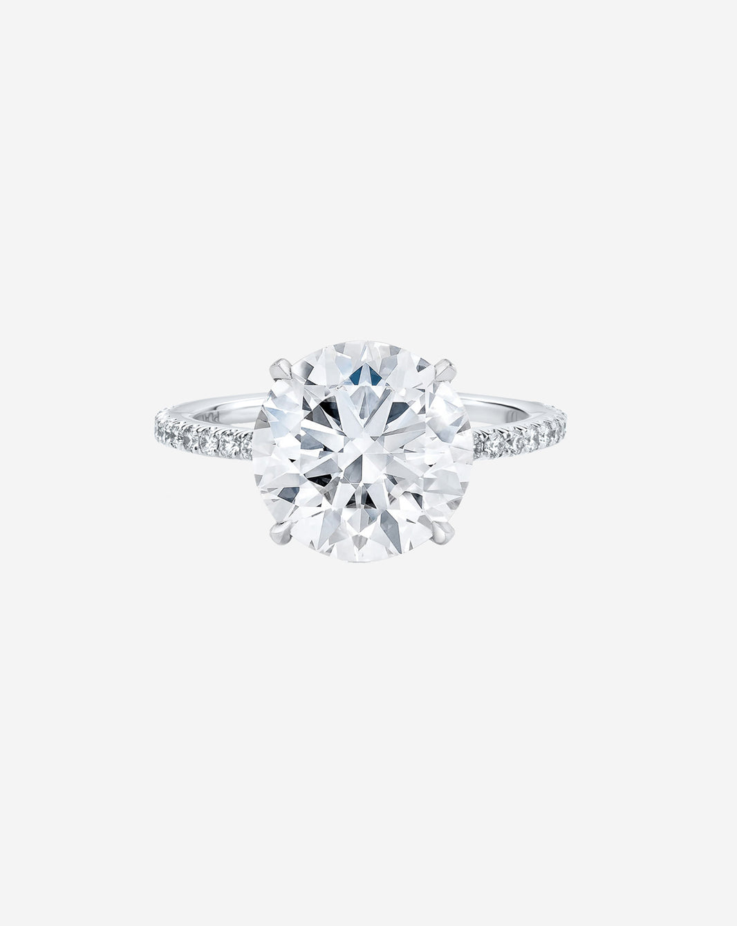 4 carat Round Lab Diamond in Whisper Thin® with Pavé Platinum