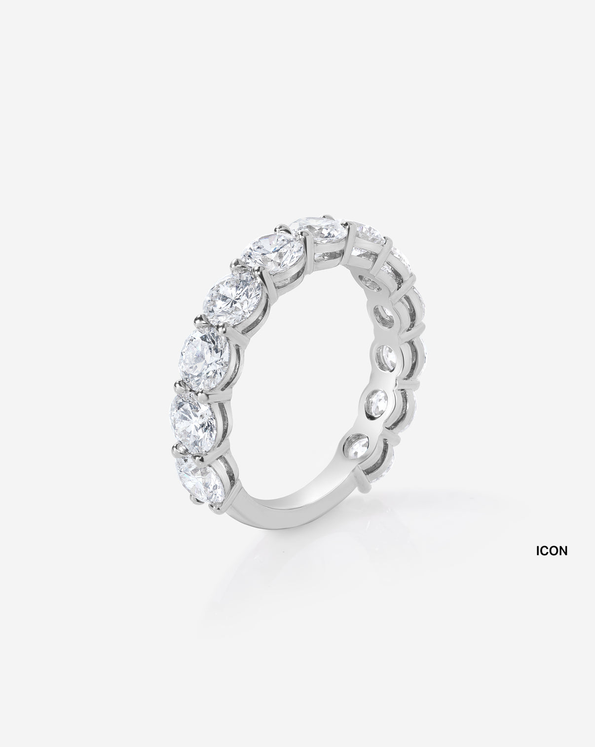 ghost still image of oval wedding band Platinum side view icon