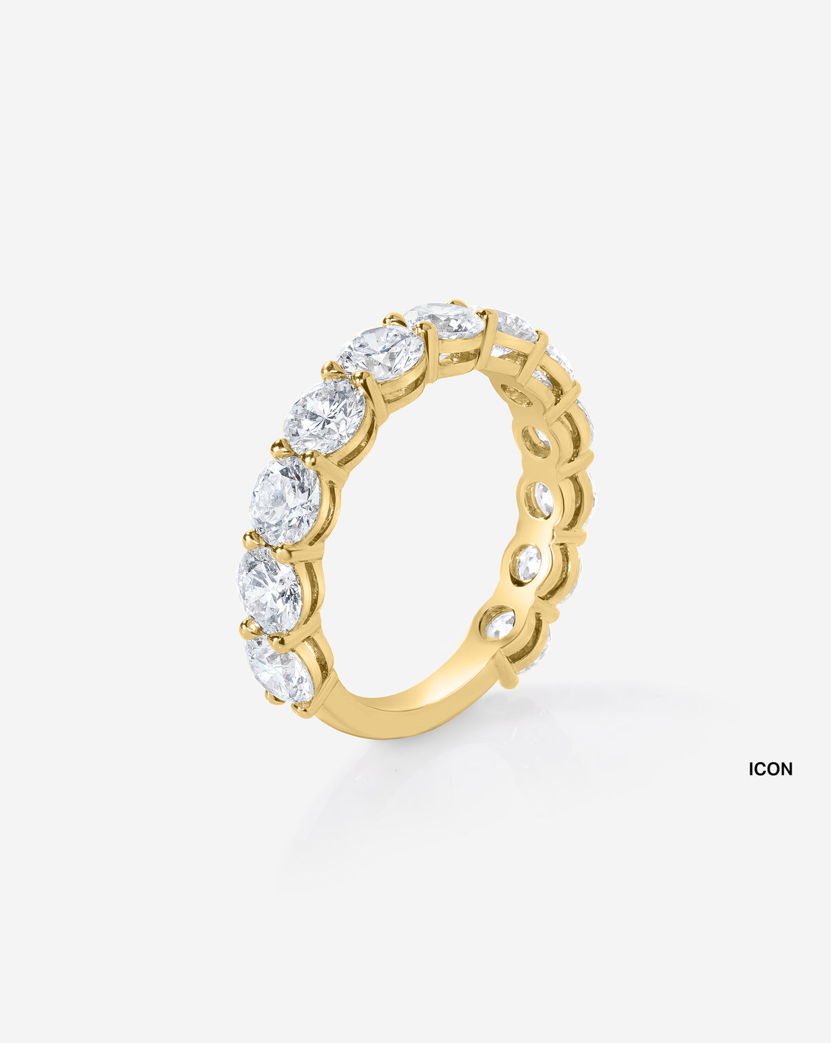 ghost still image of oval wedding band 14k yellow gold side view icon