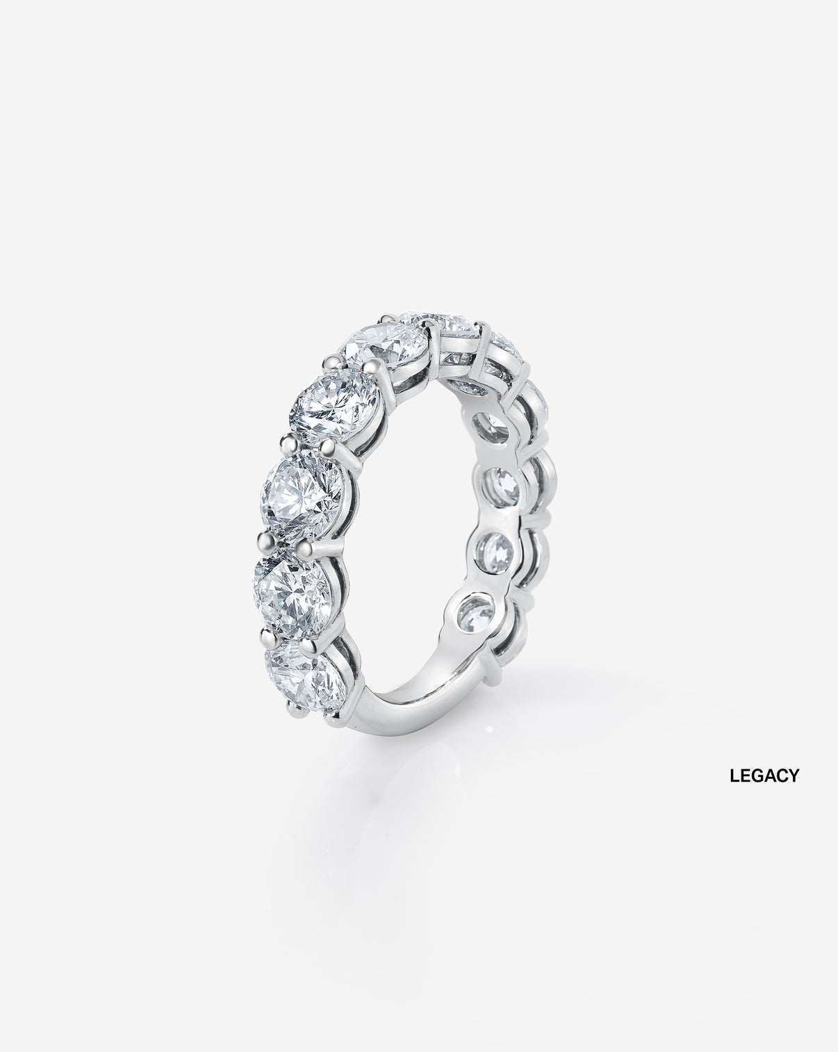 ghost still image of oval wedding band Platinum legacy side view