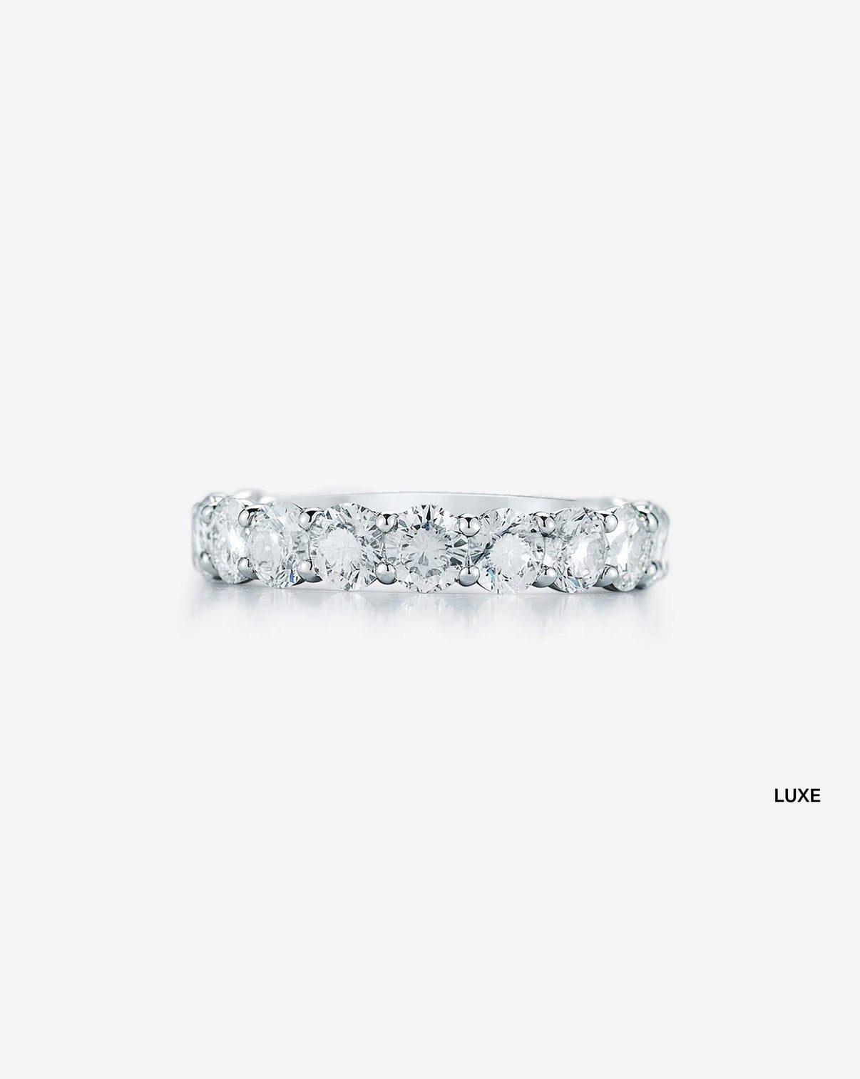 Still image of 3/4 round wedding band Platinum luxe
