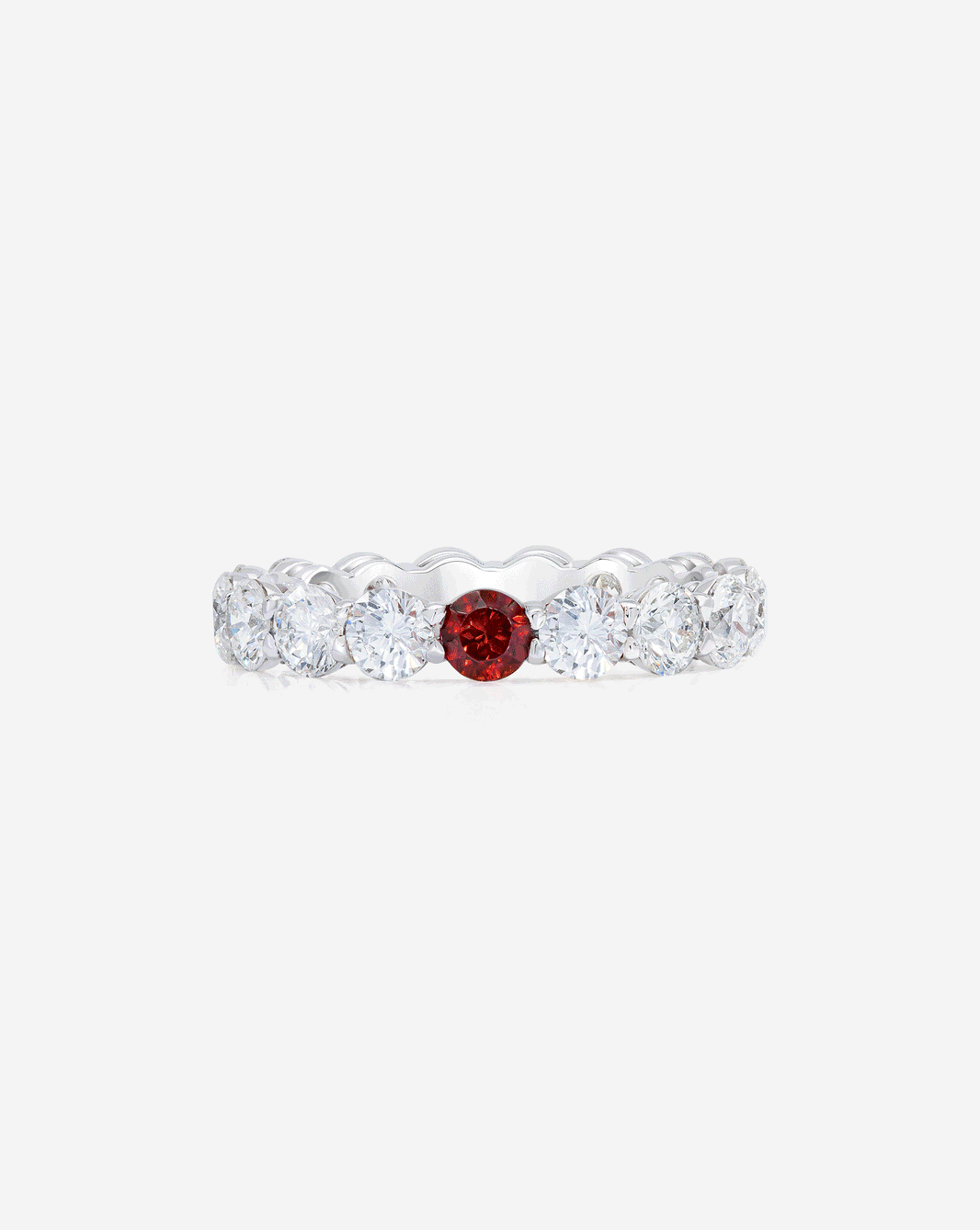 gif of round diamond and birthstone eternity band global