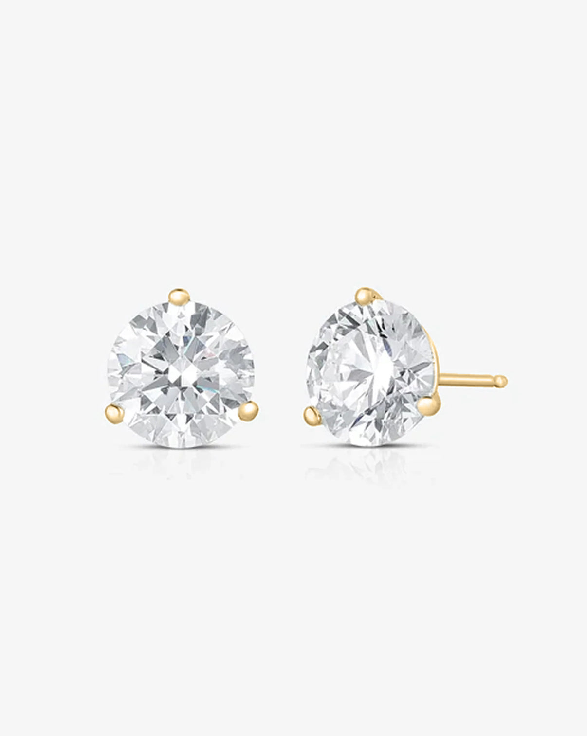 Round Lab Diamond Studs in yellow gold global