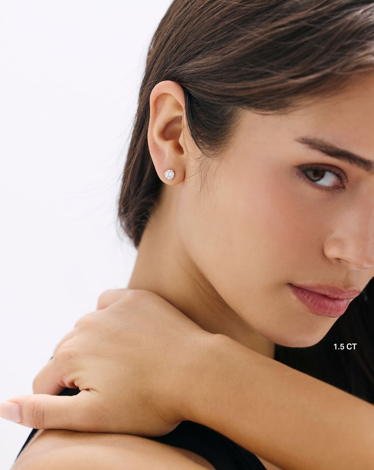 model wearing 1.5 ct studs 33016807814