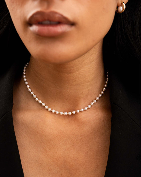 Ring Concierge Pearl Station Choker 14k Yellow Gold