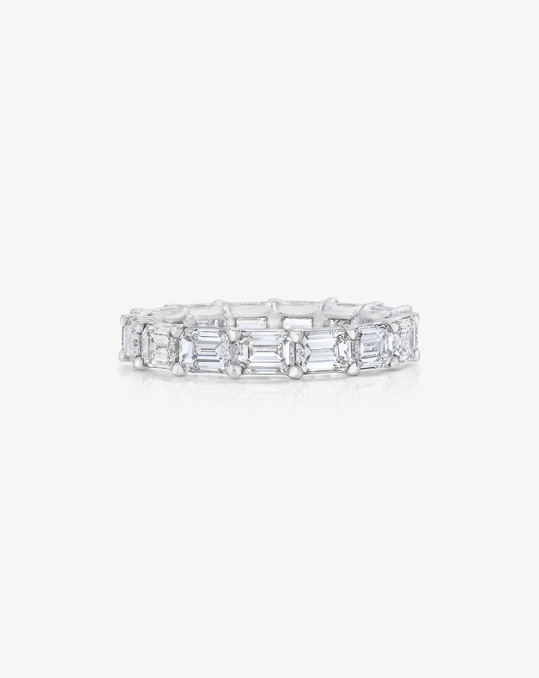 Bridal Wedding Bands Sideways Emerald Eternity Band