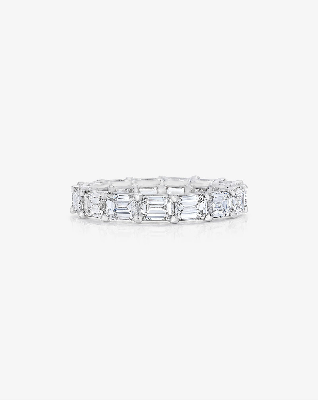 Bridal Wedding Bands Sideways Emerald Eternity Band