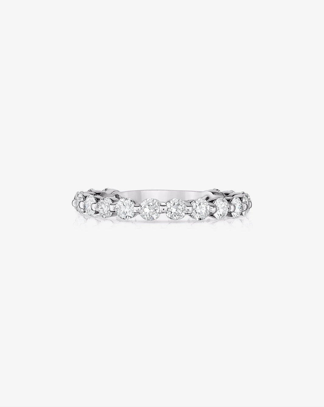 Single Prong Eternity Band with 3/4 diamond coverage in Platinum
