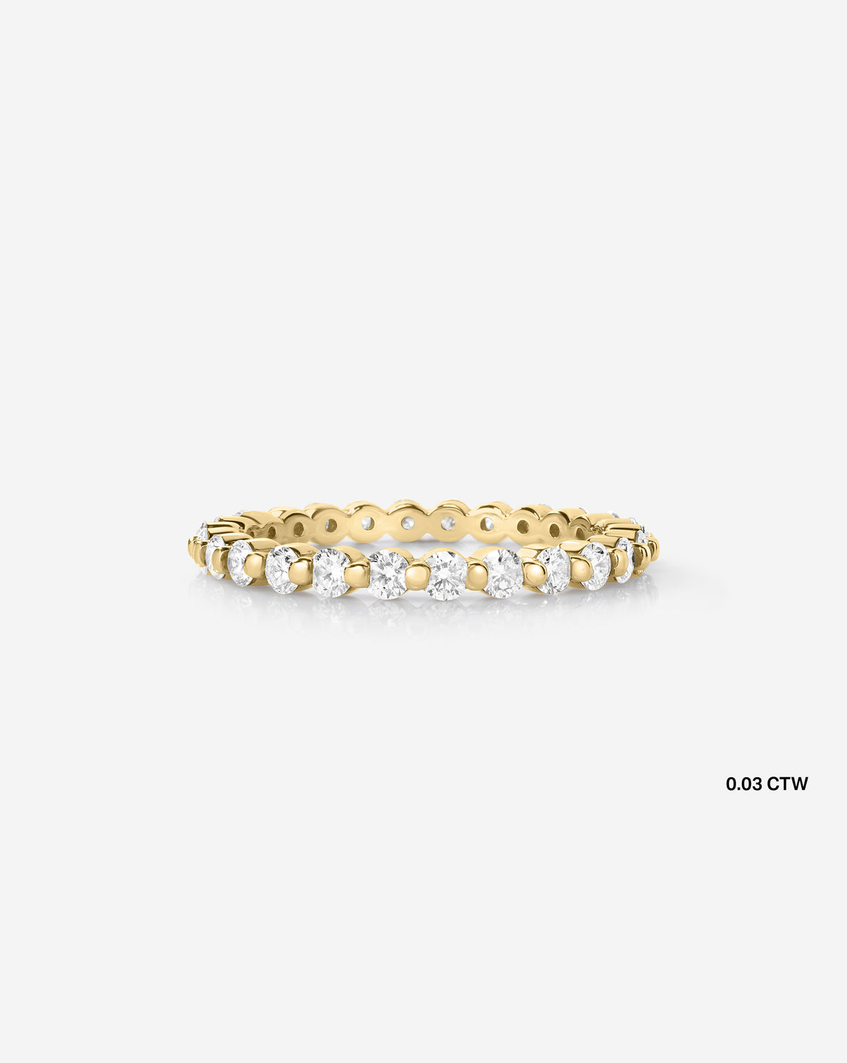 Single Prong Diamond Band 14k Yellow Gold .03