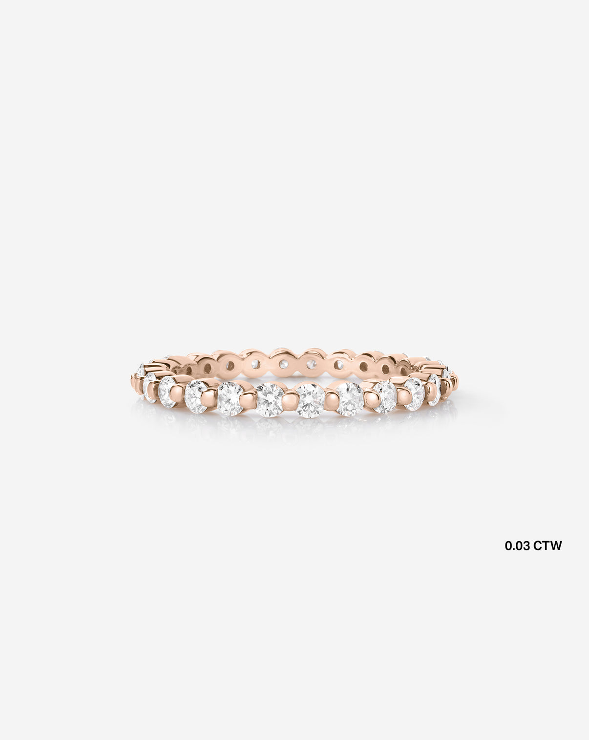 Single Prong Diamond Band 14k Rose Gold .03