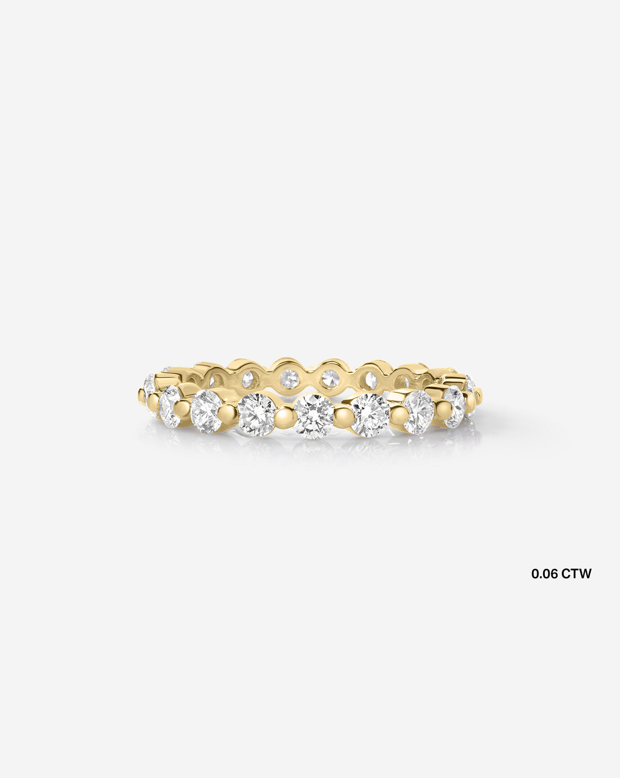 Single Prong Diamond Band 14k Yellow Gold .06