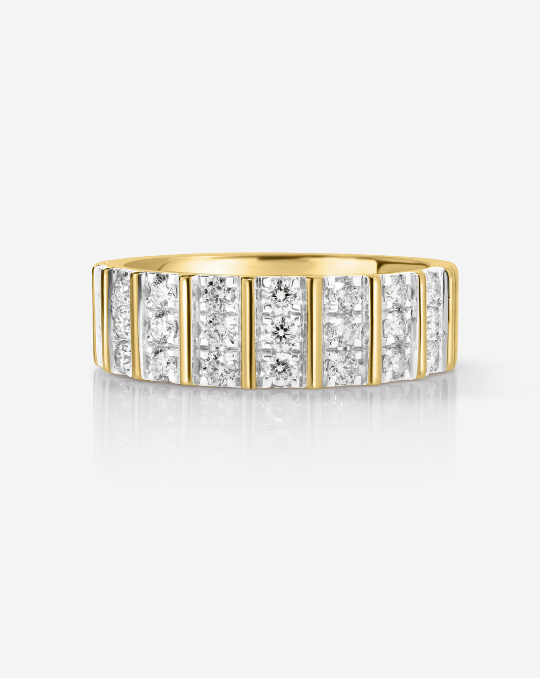 Three Row Fluted Diamond Ring product still image