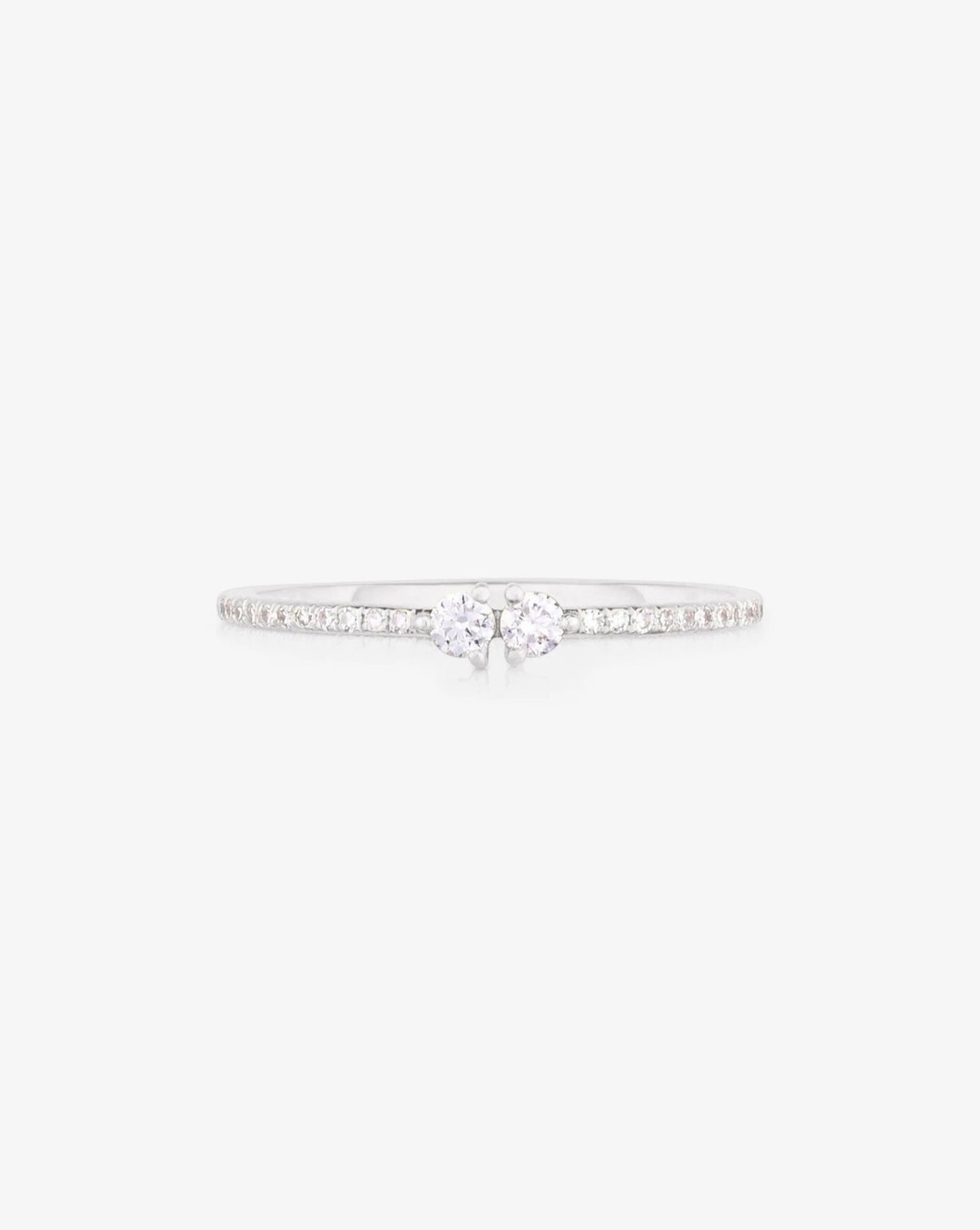Ring Concierge Rings 14k White Gold / 3 Twin Diamond Ring
