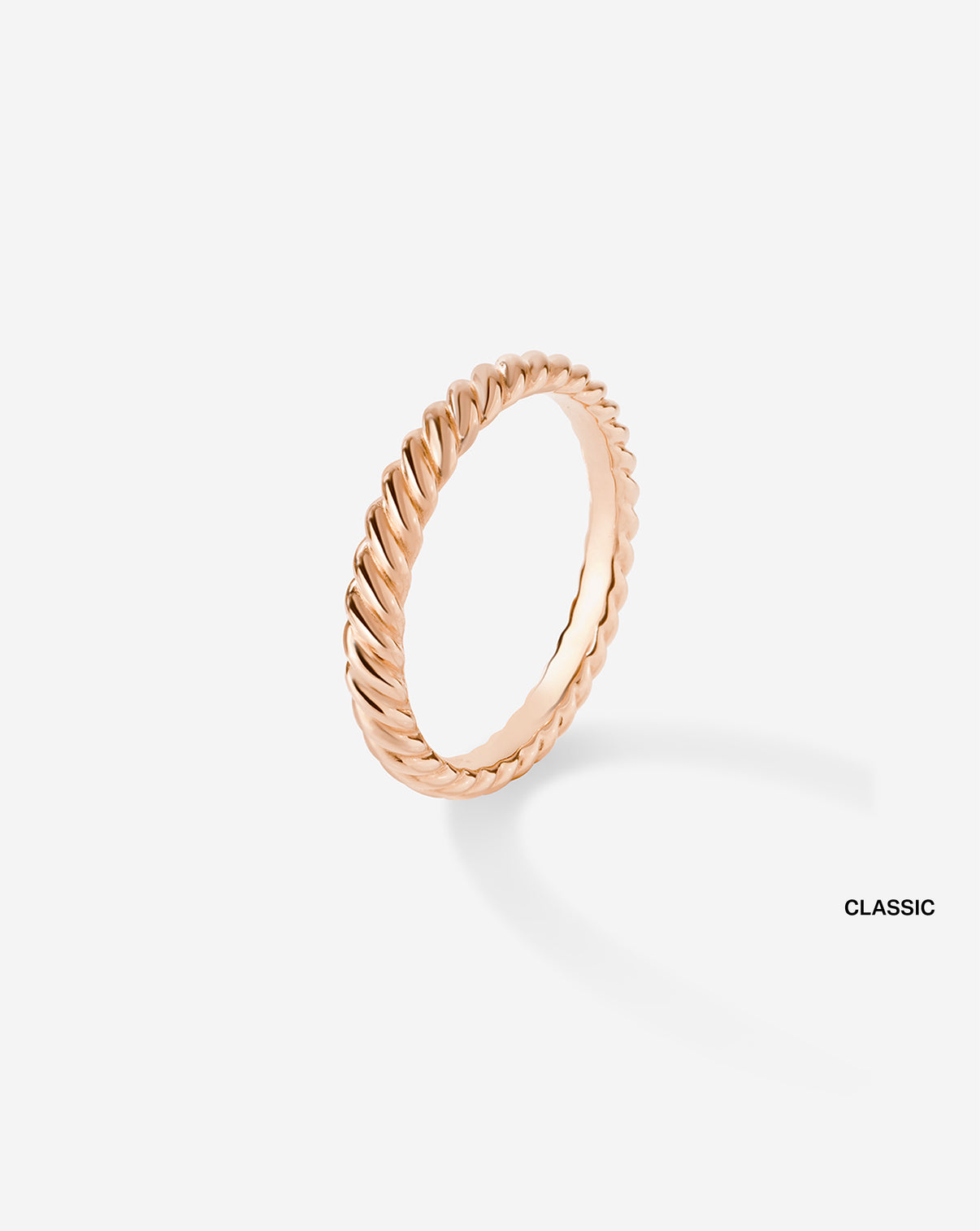 Classic Twisted Wedding Band 14k Rose Gold side view