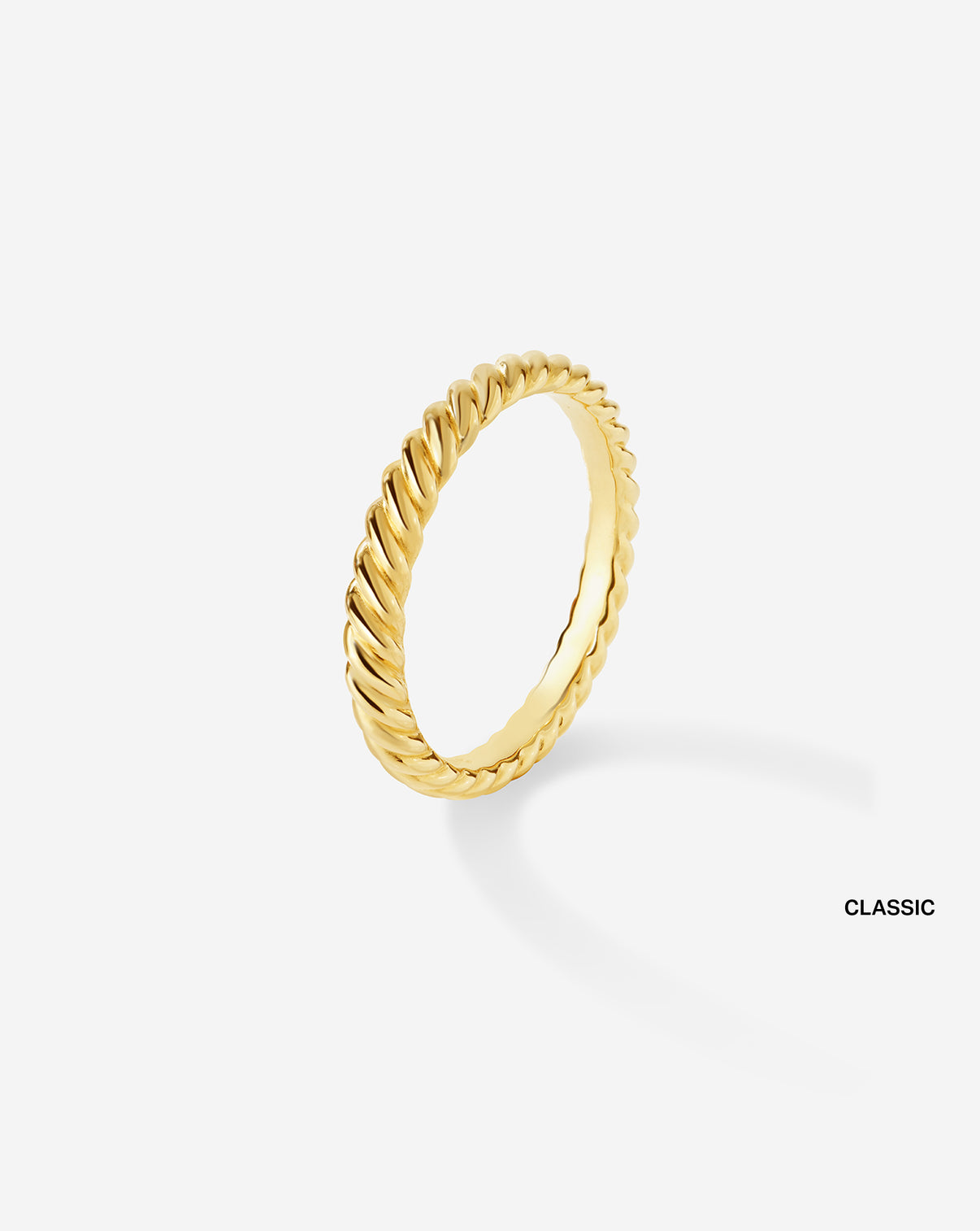 Classic Twisted Wedding Band 14k Yellow Gold side view