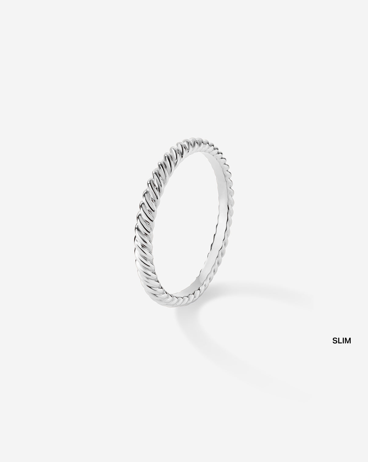 Slim Twisted Wedding Band Platinum side view