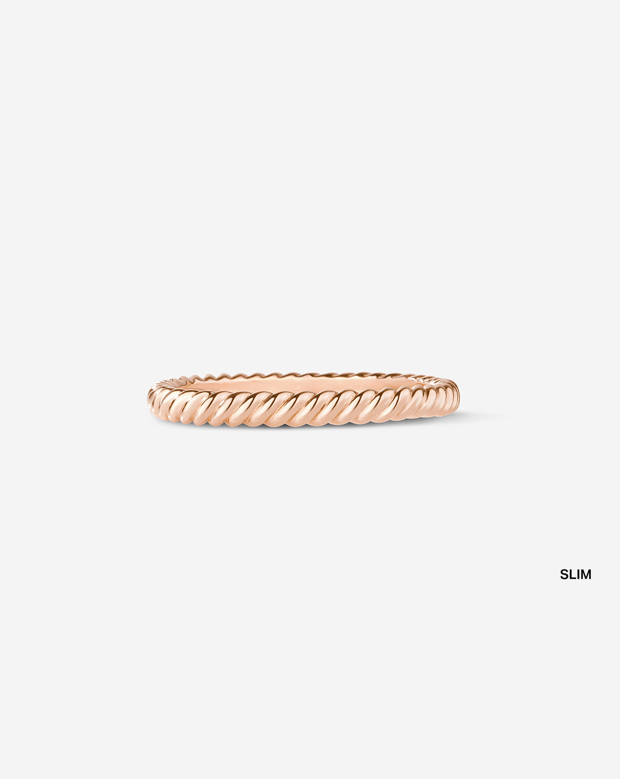 Slim Twisted Wedding Band 14k Rose Gold
