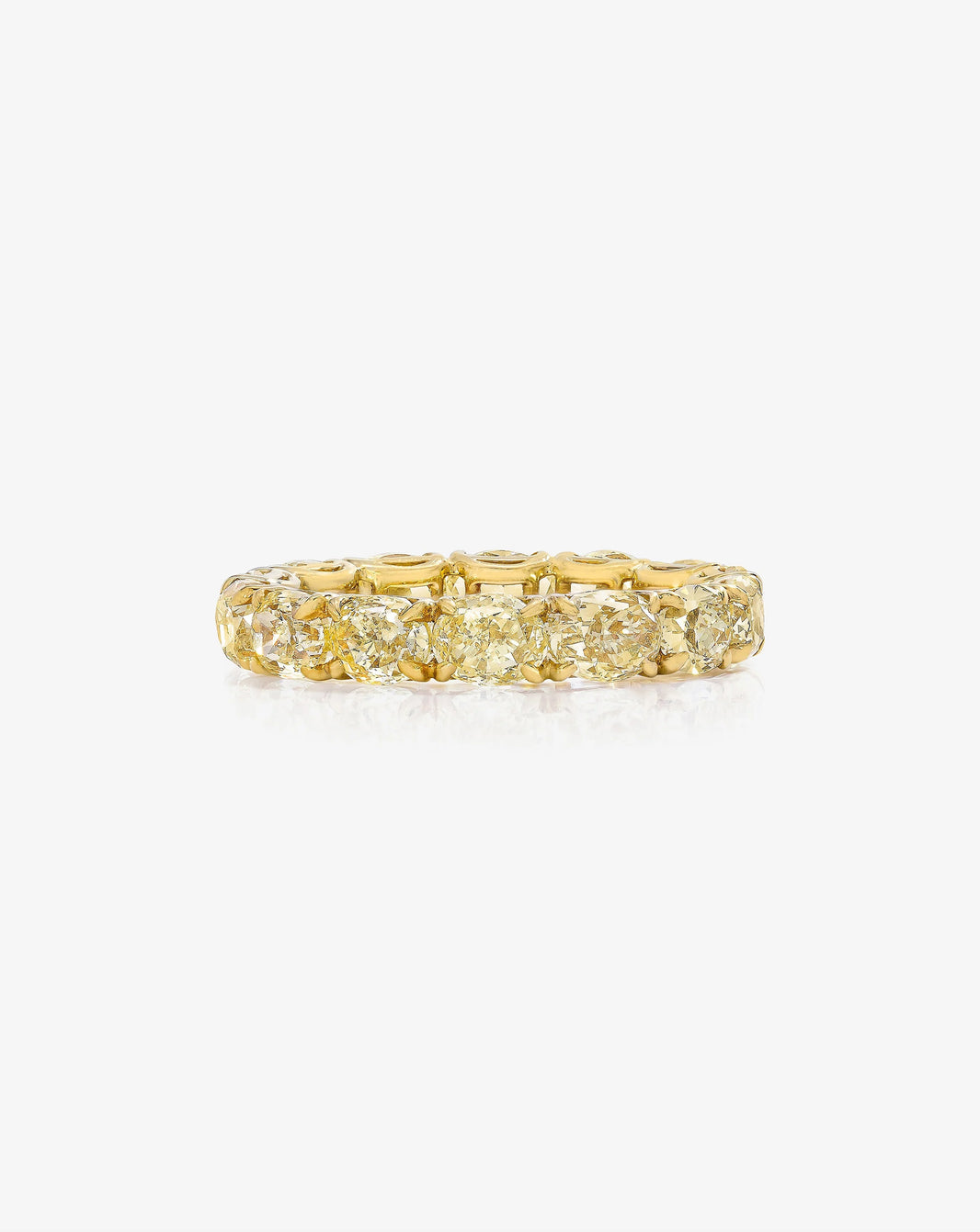 Bridal Wedding Bands Sideways Oval Yellow Diamond Eternity Band