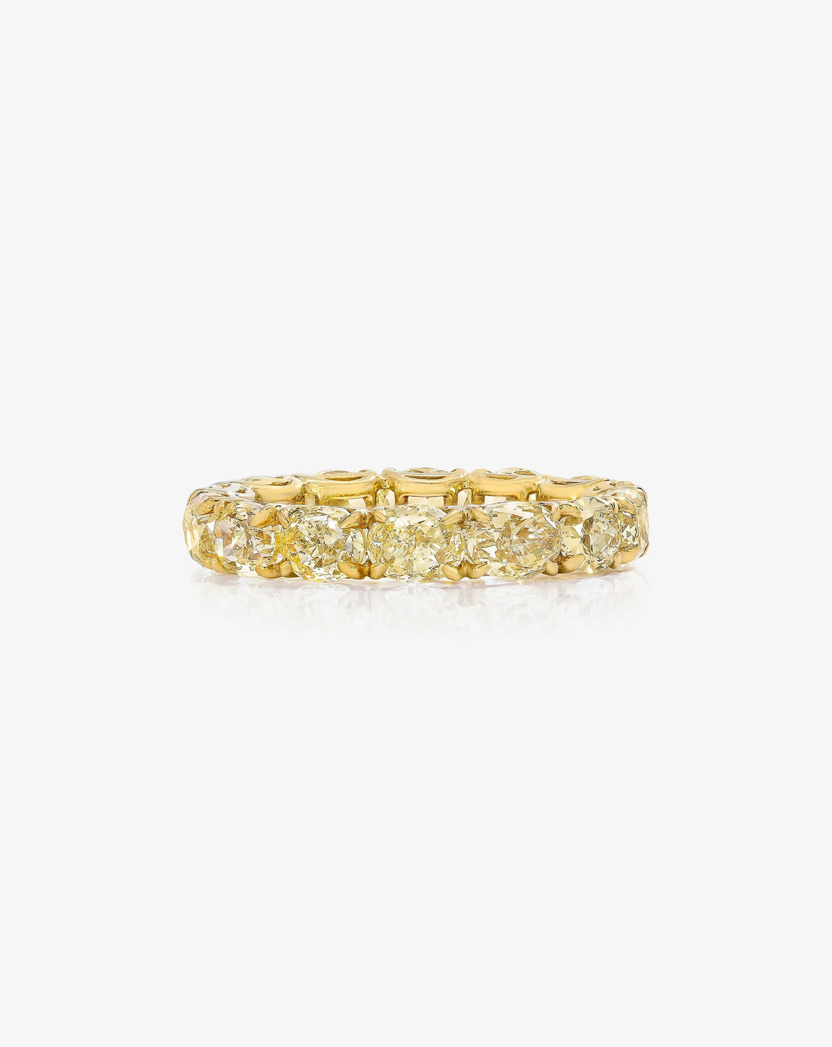 Bridal Wedding Bands Sideways Oval Yellow Diamond Eternity Band