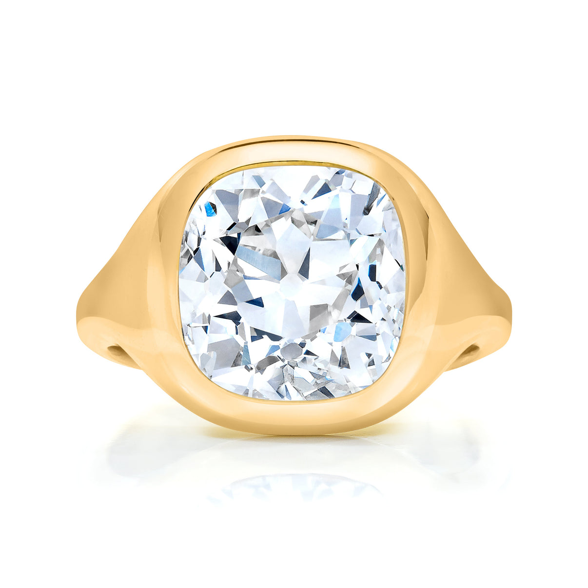 Bridal Engagement Rings Old Mine Cut / Yellow Gold Oculus