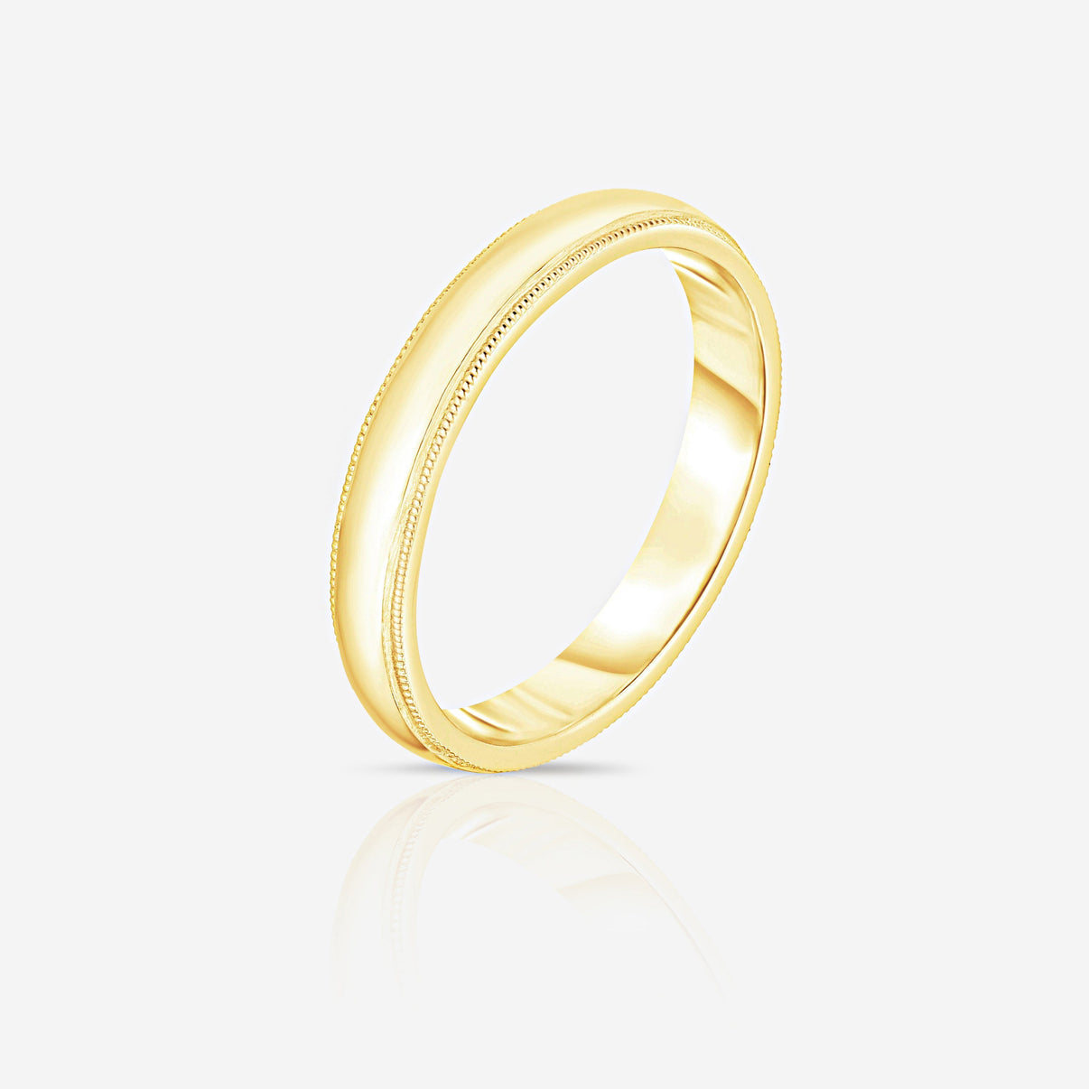 Bridal Mens Rings 4 mm Milgrain Comfort Fit Wedding Band