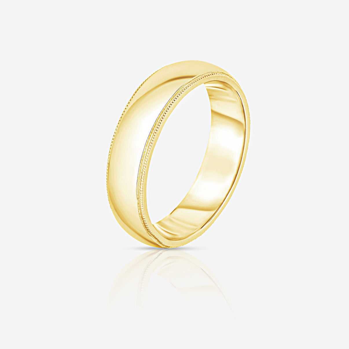 Bridal Mens Rings 6 mm Milgrain Comfort Fit Wedding Band