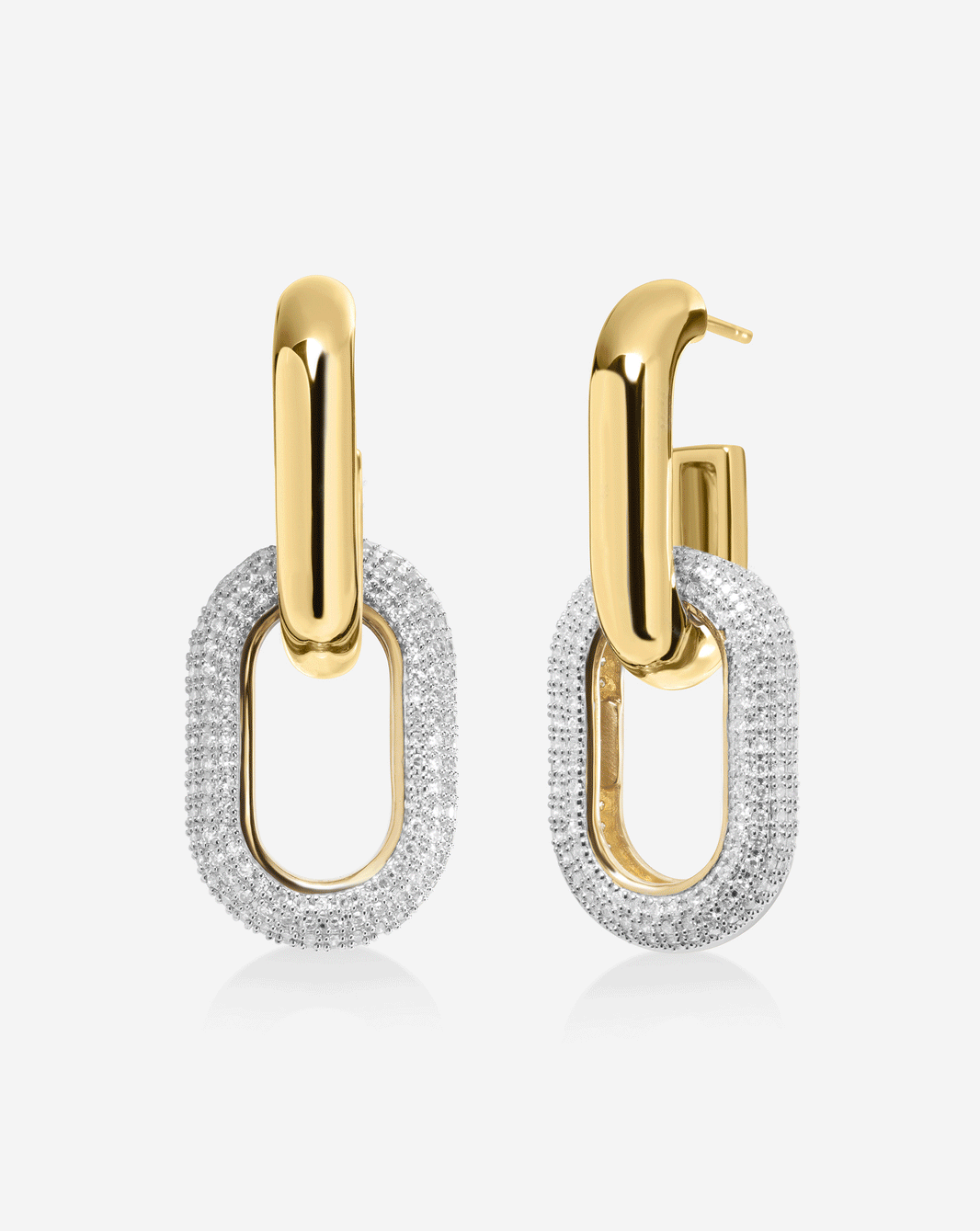 GIF of the Multiway Cloud Link Earrings shown in different color combinations and as just a top link earring