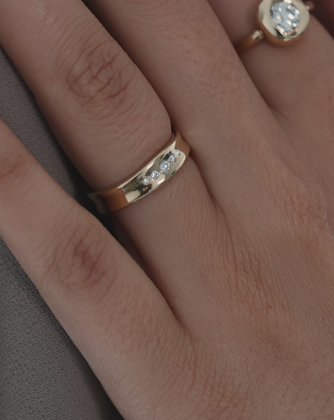 Video of our Organic Shapes Diamond Row Ring
