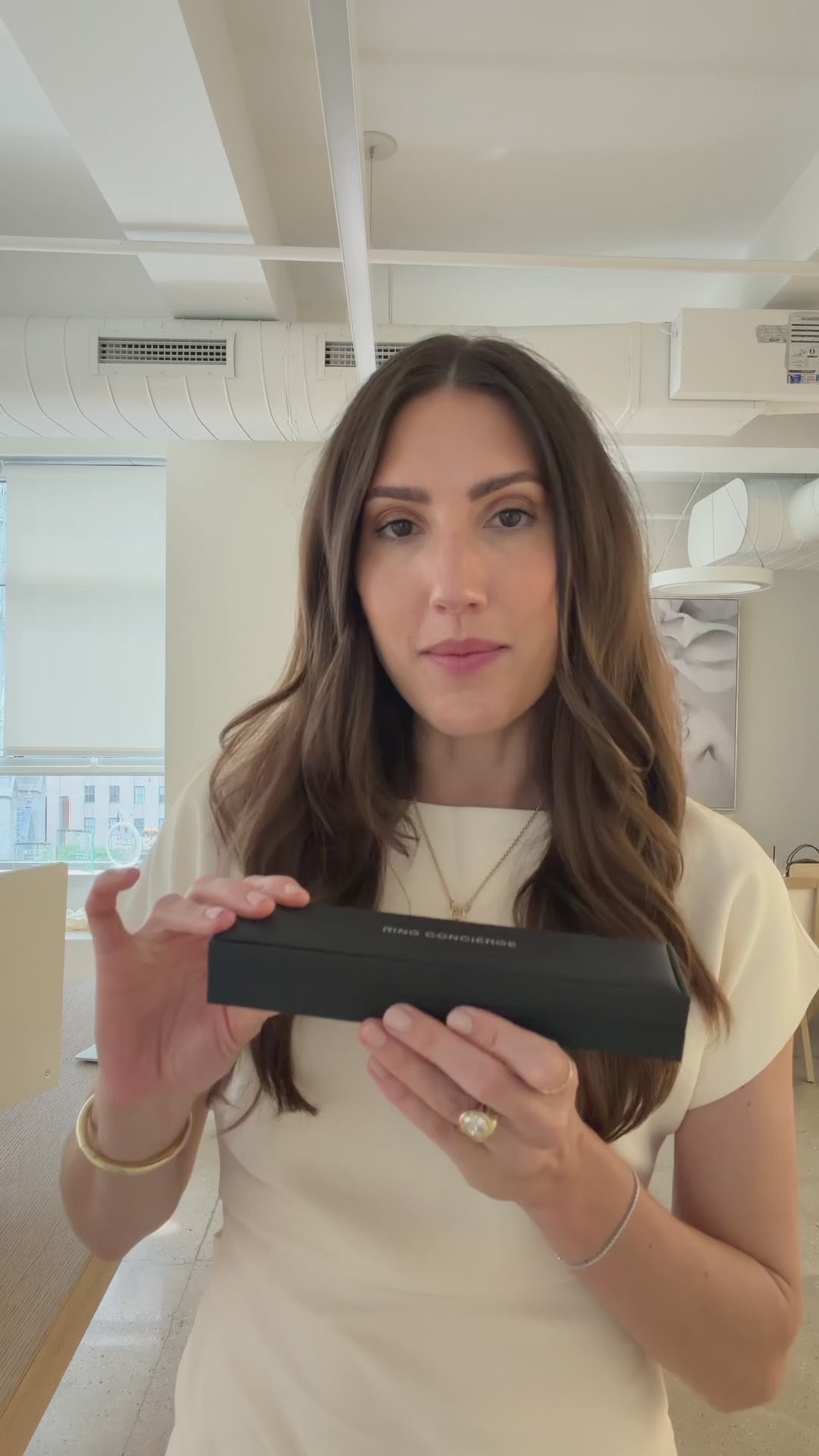 a video of the Ring Concierge founder introducing the mini lab diamond tennis bracelet in sterling silver
