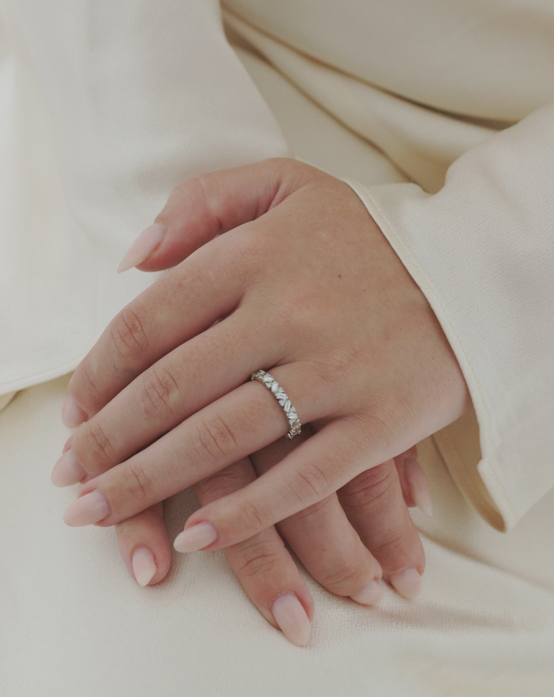 Ring Concierge Baguette Cluster Eternity Band Platinum video on hand global